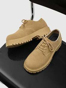 男士德比鞋春秋新款低帮靴复古工作鞋厚底百搭皮鞋