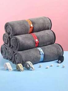 Random Colors Elastic Bundling Straps With Snap Buttons - Reusable Hold Organizers For Taming Messy Clothes, Towels & Small Items, Perfect For Travel, Home Closet, Laundry & Suitcase Organization, Adjustable Clothing Storage Strap With Button, Travel Luggage Space Saver, Drawer & Closet Organizer