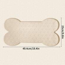 1PC Bone Shape Non-Slip Silicone Pet Placemat, Raised Edge Pet Feeding Tray For Food And Water, Anti-Spill Feed Mat For Small Medium Dogs And Cats, Easy Clean Purable Bowl Mat