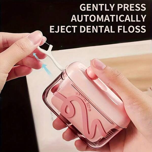 Portahilos automático (portátil) - Palillos e hilo dental de alta calidad para el hogar, caja ultrafina para guardar palillos, limpieza bucal y aliento refrescante, ideal para llevar en el bolsillo o el bolso.