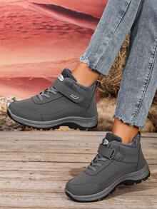 Botas de nieve para pareja cálidas para exteriores 2025, botas de nieve de invierno para pareja con forro de felpa, aislamiento grueso, zapatos casuales de caminar de poliuretano cálidos