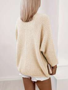 Áo khoác len cardigan dáng rộng thoải mái dành cho nữ, mùa xuân/thu/đông - Màu be - Xem 3