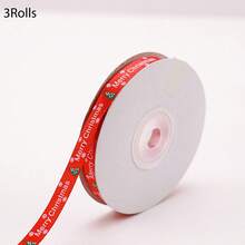 1 pezzo/3 pezzi/6 pezzi 1cm*500cm Nastro natalizio con decorazioni di alberi di Natale e fiocchi di neve per confezioni regalo di Natale