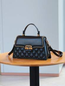 Geantă de mână de lux pentru femei, la modă și elegantă, 2025, nouă, cu design hardware rafinat, geantă cu lanț matlasat de înaltă calitate, geantă de umăr și crossbody versatilă, de mare capacitate, pentru serviciu