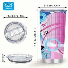 1pc 20 Oz Stainless Cup, Coffee Cup That Keeps Coffee Hot, Perfect For Gym, Office, School, And Travel, Fall Decor, Smoothie Transport, Bubblescape Fantas