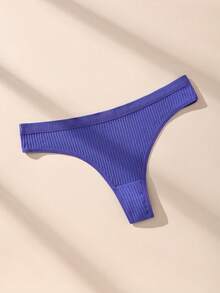 14 piezas de bragas tipo tanga de algodón acanalado multicolor y sexy para mujeres, ropa interior cómoda y minimalista, sin costuras, suave y amigable con la piel - Multicolor - Ver 9