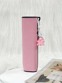 1个纯色PU皮革IQOS ILUMA ONE保护套，带挂绳，适合春、夏、秋、冬四季，电子烟挂饰，礼品 - 粉紅萬聖節款 - 查看 3