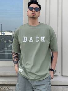 Camiseta de cuello redondo holgada y de ajuste suelto de verano para hombre, con estampado de letras y gráficos