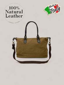 Mochila de gran capacidad, textura de lienzo retro, multifuncional y elegante, bolso de playa de alta gama, bolsa de compras, bolso de mano de gran capacidad, bolso de mano con textura única, bolso cruzado con cremallera y doble correa para el hombro, bolso de lienzo retro, bolso de mensajero monocromo de moda. - Granate - Ver 7