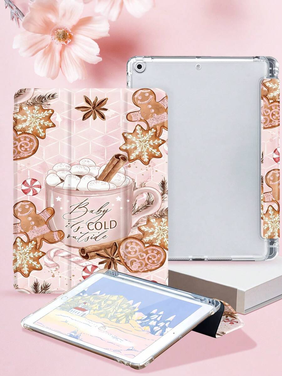 Husă pentru tabletă Christmas Cocoa Dulcebre, compatibilă cu iPad 9.7/10.2/10.5/10.9/12.9/Pro 11, a 10-a generație, compatibilă cu Samsung Galaxy Tab S6 Lite 10.4 inci, compatibilă cu Kindle Paperwhite a 12-a generație 2024, Kindle (a 11-a generație) versiunea 2022, Kobo Clara Color, protecție moale la cădere, suport inteligent/trezire/oprire automată.