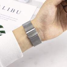 Pulseira Milanesa Sem Lacunas Compatível com Huawei Watch Fit 3/4/4Pro, Pulseira de Aço Inoxidável Ajustável, Pulseira de Metal para Galaxy Watch 6 4Classic 47 43 42 46mm 7 6 5/Pro 4 40 44 45mm, Pulseira de Metal para Homens