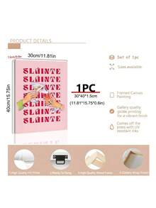 1pc Vintage Cosmopolitan Poster Pastel Martini Cocktail Canvas Wall Art Pink Boots High Heels Book Cover Painting, Irish Cheers Bar Cart Poster Irish Saying Expats Cocktail Orange Canvas Wall Art Happy Hour Drink Wall Posters, Bedroom Decor, Living Room Decor, Office Decor, Dining Room Wall Decoration, Kitchen Decor, Study Room,