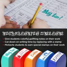 教师印章，彩色方形教育印章，用于评分、批准作业和奖励学生 - 非常适合返校季节和课堂用品 | 彩色印章，教师印章。 - 彩色 - 查看 5