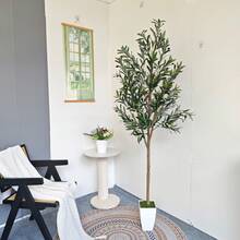 1 peça 160-180 cm planta de oliveira artificial ornamento interno e externo planta falsa para casa jardim festa de casamento decoração de sala de estar, para decoração de festival de ação de graças de Natal
