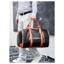 kikilove Borsa portabiti in pelle pieghevole, borsa capiente, borsa a tracolla da viaggio per abiti