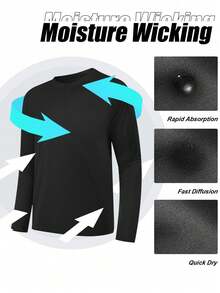 TELALEO 5 Packs Long Sleeve Shirts For Men Plus Size Casual Workout Shirts Tee Shirts