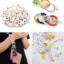 10pcs 12mm Simple Style White Base Black Letter + White Base Gold Letter Silicone Beads, DIY Jewelry Making Initial Letter Festival Gift Decorative Beads