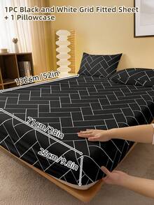 2/3 Pcs Printed Fitted Sheet Set, Bedding, Bed Sheet Set, Soft And Comfortable Bedding, Room Decor, Mother's Day Decor, Skin-Friendly Bed Cover Set For All Season, Domitory Bedding Set, Mattress Protector For Bedroom, Mother's Day Gift, Fits For Twin Full King Queen Size Bed, 1 Fitted Sheet And 2 Pillowcases, Back School Bedding, Machine Washable - 彩色 - 查看 72