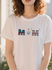 Frozen-Olaf-Sven-Kristoff-Mother's-Day-Birthday-Mom-T-Shirt - 白色 - 查看 1