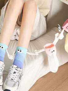 Harajuku Cotton Socks Couple Magnetic Suction 3D Hand In Multicolor Unisex Funny Long Hands - 06 Pairs/Adults Holding Hands - View 3