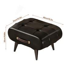 LOVEWE Vintage Waxed Leather Entryway Bench, Luxury Leather Ottoman, Multifunctional Sofa Side Table, Modern Minimalist Hall Stool, Bedroom Footrest Bench, Full-Grain Cowhide Decorative Seat, Contemporary Living Room Footrest Furniture