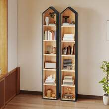BALCONERA White-Natural Oak Bookcase (180 X 23.5 X 30 Cm) – 6-Tier Model With Space-Saving Design, Ideal For Home & Office - màu đen - Xem 2