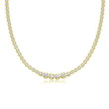 1条925纯银莫桑石网球项链（带可调节延长链），适合女性，母亲节、情人节、订婚、结婚、周年纪念、生日礼物