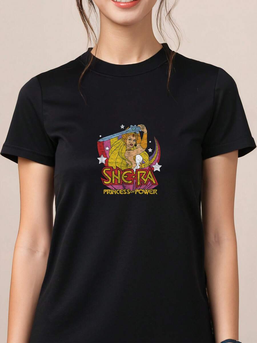 She-Ra---Princess-Of-Power-Sword-Rainbow-T-Shirt - Black - View 1