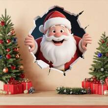 1 Peça Adesivo de Natal, Decorar Armários, Portas, Geladeiras, Paredes, Autoadesivo, Semigloss, Variedade de Designs Incluindo Papai Noel, Rena, Boneco de Neve, Adequado para Decoração Temática de Natal