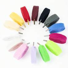 1 Paio di Lacci Piatti Larghi da 2cm+ con Punta in Metallo, Lacci Casual Classici Versatili