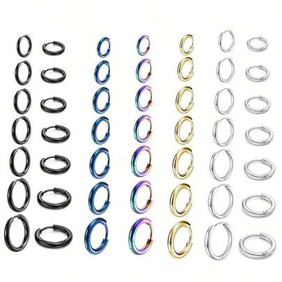 Fashionable Unisex Stainless Steel Hoop Earrings, Loop Earrings