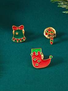 Bộ 3 món quà Giáng sinh hình ông già Noel hoạt hình, ghim cài áo huy hiệu phụ kiện trang trí cho quần áo, túi xách, khăn quàng cổ, phù hợp làm trang sức cho phụ nữ, trang phục hàng ngày và ngày lễ - Nhiều màu - Xem 15