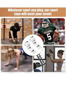 1 件白色棉质护腕和护踝带，锯齿状边缘棉质运动胶带，白色胶带 - 彩色 - 查看 7