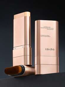 Life Girls 1pc Natural Finish Moisturizing Waterproof Long-Lasting Non-Smudge Luminous Twist-Up Foundation Stick With Brush Applicator, Creates Flawless Complexion