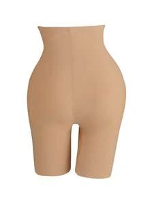 1pc Women's High Waist Invisible Shaping Shorts, Tummy Control, Butt Lifting, Body Shaping, Flat Abdomen, Seamless Waist Trainer - Brown - View 9
