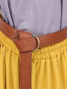 Viking Embossed Waist Belt - Medieval Faux Leather Belt With Cross Pendant, Brown, Ideal For Cosplay, Men & Women, Viking-Themed Accessory|Vintage Waist Belt| Faux Leather Belt Halloween Costume