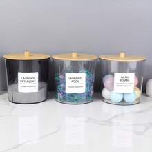 2pcs Large Capacity Laundry Pods Container With Lid, Clear Acrylic Powder Detergent Containers For Pods, Scent Boosters & Powder, Laundry Room Organization Decor, Airtight Storage Jars