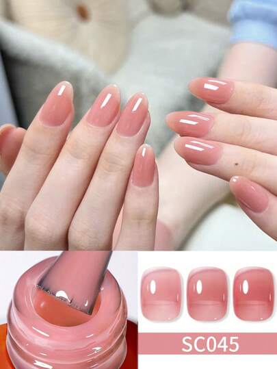 Tonitu g. Tonitu G 7ml Jelly Gel Nail Polish – Nude Pink Rose Purple Red Gray Burgundy Brown, Soak-Off, UV/LED Curing, Translucent Mint Green Milky Semi-Permanent Gel Polish For Manicure At Home Salon & Nail Art, Gift For Women