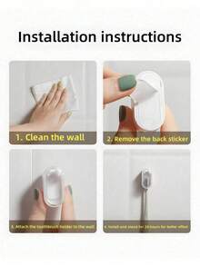 Soporte para cepillo de dientes para uso doméstico, perchero para cepillo de dientes minimalista montado en la pared sin taladrar, con tapa de cierre automático, estante de almacenamiento para cepillo de dientes, organizador portátil y sencillo para el baño, organizador de cepillo de dientes a prueba de polvo con tapa