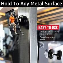 Dual-Sided Magnetic Phone Holder For Fitness, Firmly Attaches To Your Phone, 360° Rotation For Viewing In Any Position, Frees Up Your Hands, Includes Iron Plate Accessories For Better Effect Compatible With IPhone, Android Phone, Gift For Birthday, Family, Friends Phone Stand Phone Accessories - Multicolor - View 5
