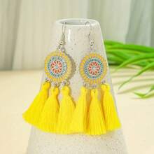 7/15/24/36/48Pairs/Lot Bohemian Casual Vacation Style Women Men Earrings Geometric Fringe Leaf Style Travel Souvenirs Gifts For Friends Daily Wearing Accessories