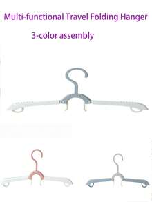 3pcs Multi-Functional Foldable Clothes Hanger Rack – Portable Travel Drying Rack For Home And On-The-Go Use, Space-Saving, Lightweight And Easy-Setup Hanger System, Versatile Laundry Organizer For Indoor Drying, Dorms, Apartments, Vacation Rentals, And Small Spaces, Construction, Quick-Fold Design, Sturdy Support For Shirts, Dresses, Tops, Towels, And Accessories - Multicolor - View 9