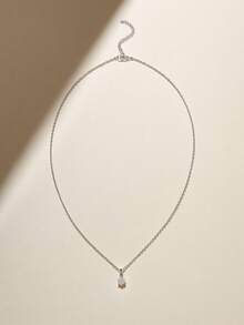 1件925銀0.5ct 6爪圓形透明無色莫桑鑽石項鍊，適合婚禮新娘。 - 銀色 - 查看 7