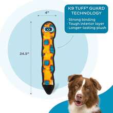 Outward Hound Durablez Stuffing-Free Squeaky Interactive Dog Toy, Tough Plush, Snake, Blue, XL - MàuF - Xem 3