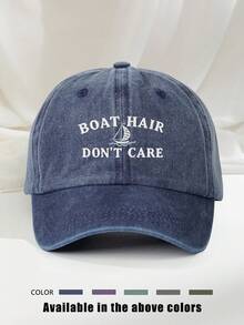 1 szt. haftowana czapka baseballowa z włosiem z łódki, regulowana zewnętrzna ochrona przeciwsłoneczna, codzienna czapka, odpowiednia na podróże wiosną/jesienią, modna uniwersalna czapka przeciwsłoneczna dla mężczyzn, styl Y2K - czapka baseballowa - Zobacz 14