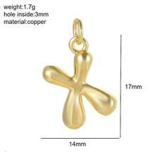 1 pieza Colgante con inicial de cobre, colgante de letra de globo DIY para hacer joyas, accesorio de colgante de letra elegante, adecuado para combinar a diario, gran regalo para el Día de Acción de Gracias, Navidad