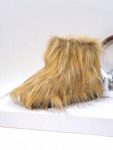 A Pair Of Stylish Fluffy Kids' Snow Boots. Perfect For Casual Dances, Holiday Getaways And Gatherings, And Also Ideal For Theme Parties. 2025 Latest Design Fluffy Short Boots For Children."Casual Dance Kids' Footwear""Holiday Getaway Kids' Boots""Kids' Boots For Theme Parties""Fluffy Kids' Snow Boots""2025 New Cozy Warm Kids' Snow Boots For Casual Dances"" Kids' Snow Boots" - 棕色 - 查看 7