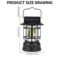 Multifunctional Outdoor Solar Powered COB Camping Light, Type-C Charging, Stepless Dimming, Soft & Warm Lighting, Atmosphere Garden Lamp