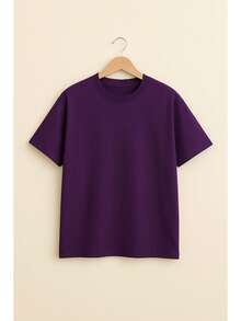 Kit 5 Plain T-Shirts Casual Stylish Minimalist Unisex Male Female 100% Cotton Premium Top Streetwear New Release Immediate Shipping Various Colors!! Plus Size - 粉紅色 紫色 楓色 白色 黑色 - 查看 6