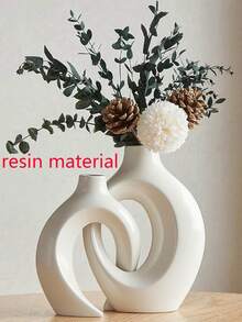 2 Stück/1 Set Paar Vase (Kunststoffmaterial), Umarmungsvase, Bücherregal Dekoration, Büro Schlafzimmer Esszimmer Tischdekoration, Café Dekoration, Künstliche Blumenvase, Heim Dekoration Raumdekoration Glasvase